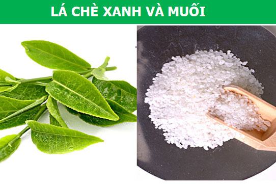 Lá chè xanh và muối