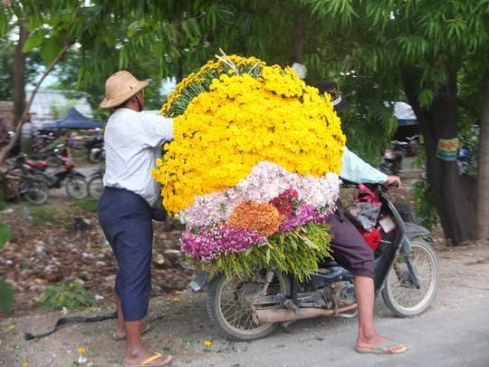 Những chuyến xe hoa đầy màu sắc chuẩn bị rời phiên chợ