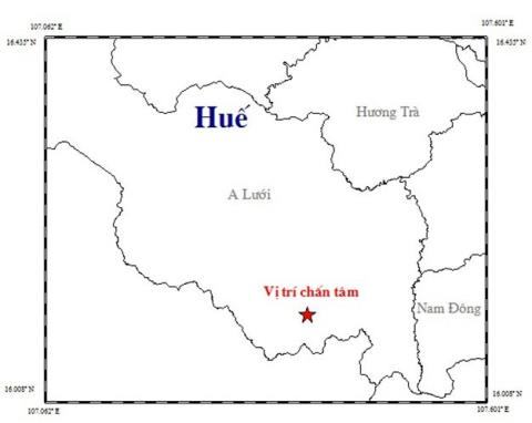 Lại xảy ra động đất tại Thừa Thiên Huế