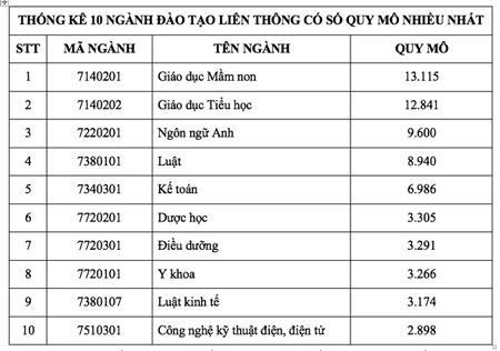 Các ngành đào tạo giáo viên dẫn đầu quy mô đào tạo liên thông  - Ảnh 2.