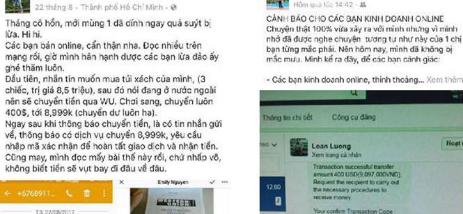 Những lời cảnh báo của người bán hàng online trên Facebook /// Ảnh chụp từ Facebook