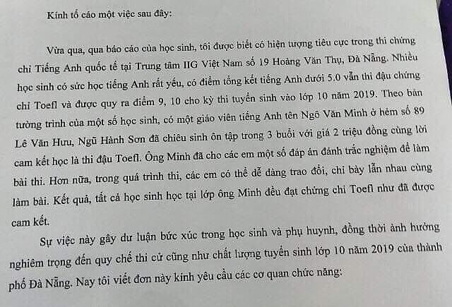 Lùm xùm chuyện HS có chứng chỉ quốc tế sau 3 ngày ôn luyện  - ảnh 1
