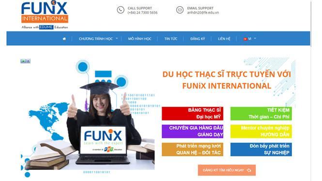 Bằng cấp của chương trình học trực tuyến của FUNiX chưa được công nhận tại VN, dù theo trường là được công nhận trên thế giới /// Ảnh chụp màn hình