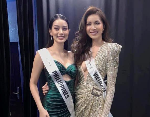 Minh Tú ghi điểm khi cho thí sinh Philippines mượn quần áo