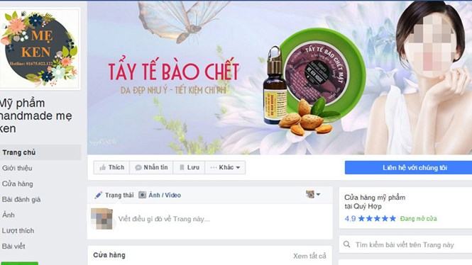 Mỹ phẩm tự làm được mua bán tràn lan trên các trang mạng /// Ảnh: cắt lại các trang Facebook