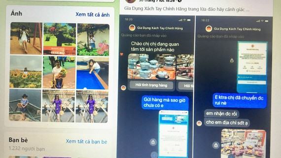 Khách hàng bị hại đã chỉ đích danh các fanpage,  chủ tài khoản lừa đảo trên Facebook cá nhân. Ảnh: TRUNG NGUYÊN