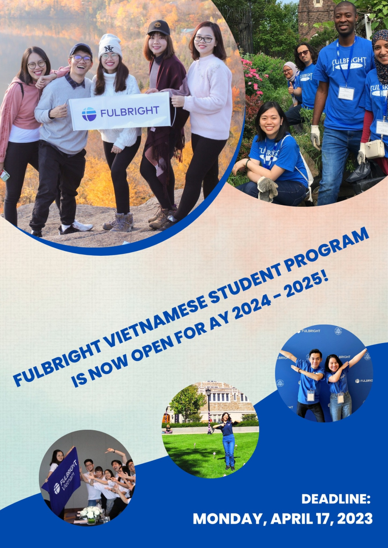 Mỹ công bố học bổng thạc sĩ Fulbright năm học 2024-2025