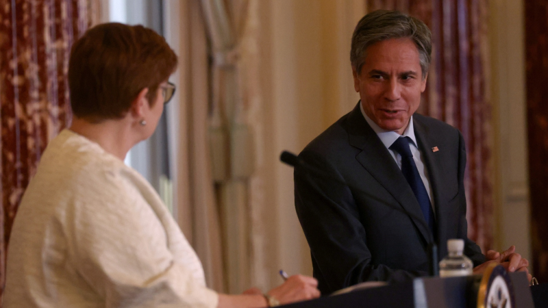 Ngoại trưởng Mỹ Antony Blinken và Ngoại trưởng Úc Marise Payne /// Reuters