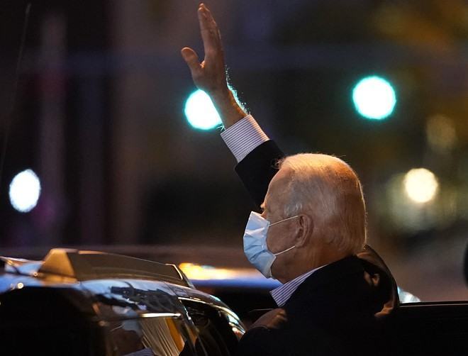 Ông Biden tại thành phố Wilmington tối 5.11 /// AFP
