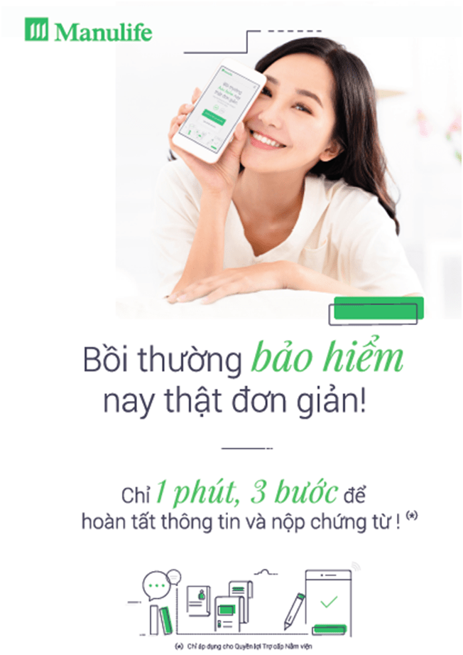 Đột phá từ Manulife Việt Nam: Nộp yêu cầu bồi thường bảo hiểm trong vòng 1 phút