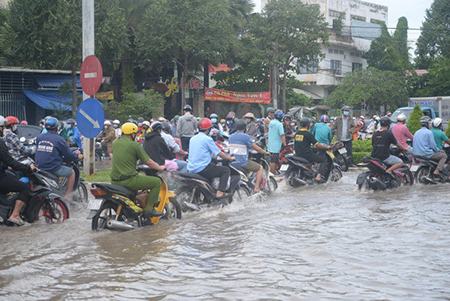 TP.Cần Thơ: Học sinh học tại nhà để an toàn trong triều cường