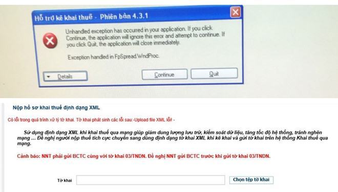 Phần mềm kê khai thuế khó sử dụng và thường bị lỗi khiến người nộp thuế gặp nhiều khó khăn  /// Ảnh: Tiêu Phong