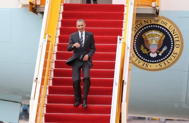 Tổng thống Barack Obama đến TP.HCM /// Ảnh: Độc Lập