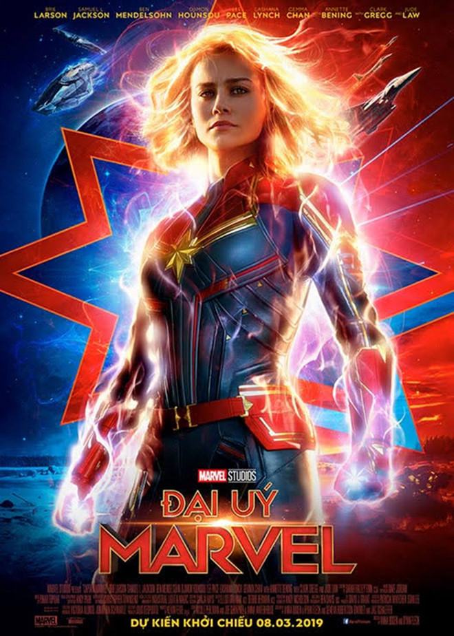 Captain Marvel là phim về nữ siêu anh hùng đầu tiên của Marvel, bối cảnh có phần "hoài cổ" khi diễn ra trong thập niên 90. Ảnh: Walt Disney Pictures