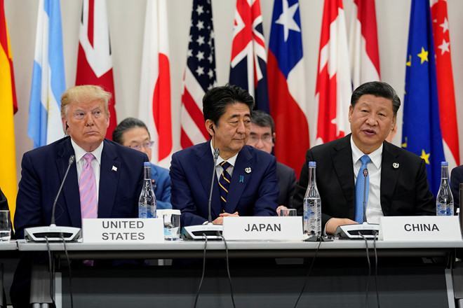Tổng thống Mỹ Donald Trump, Thủ tướng Nhật Shinzo Abe và Chủ tịch Trung Quốc Tập Cận Bình tại Hội nghị G20	 /// Ảnh: Reuters
