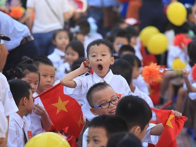 Trường tiểu học Chu Văn An, Q.Hoàng Mai (Hà Nội), nơi có số học sinh vào lớp 1 đông nhất Hà Nội năm 2018	 /// Ảnh: Gia Chính