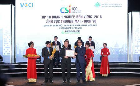 Herbalife được vinh danh top 10 doanh nghiệp bền vững lĩnh vực dịch vụ thương mại