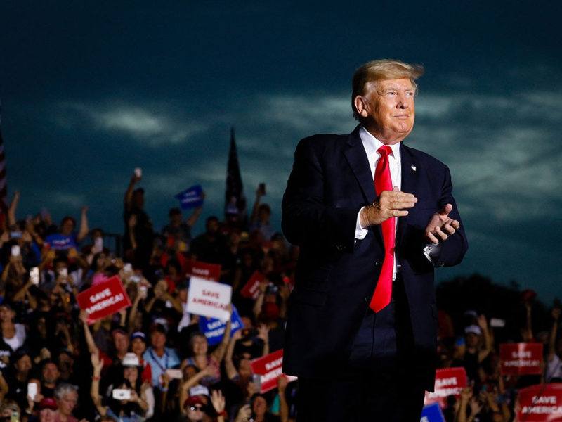 Ông Trump vận động sự ủng hộ tại Florida hôm 3.7	 ///  ẢNH: AFP