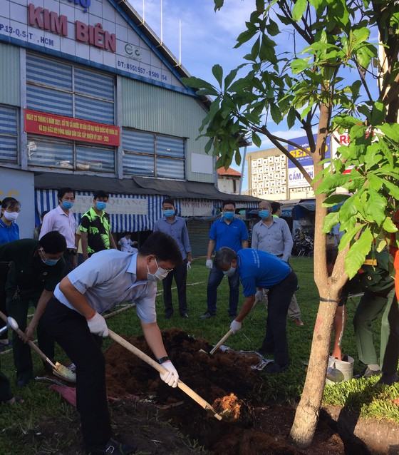 Quận 5 ra quân tổng vệ sinh, trồng cây mừng ngày thống nhất đất nước ảnh 1