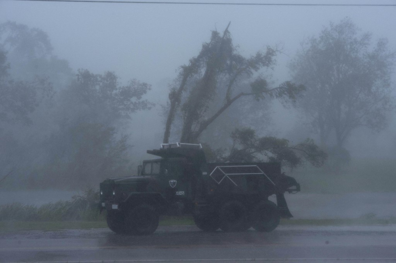 Cơn bão gây gió lớn tại một khu vực ở Louisiana /// AFP