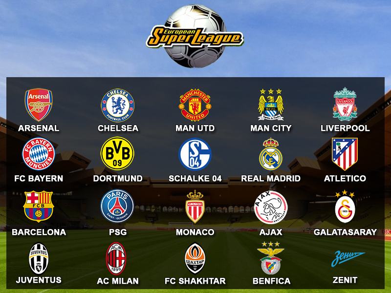 Super League – Siêu giải đấu châu Âu sẽ có các CLB nào?