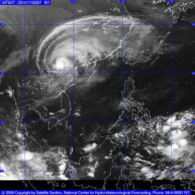 Tâm bão Haiyan đã ra khỏi lãnh thổ Việt Nam