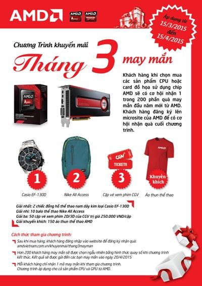 “Tháng 3 may mắn” cùng AMD