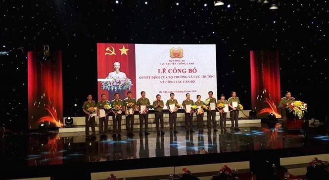 Công bố các quyết định cán bộ tại Cục truyền thông Công an nhân dân /// Ảnh Nguyễn Thiêm