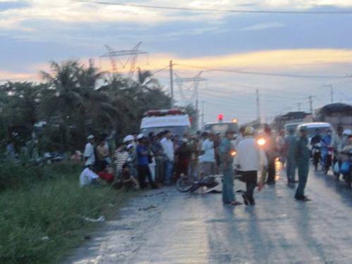Thanh niên bị xe container cán chết