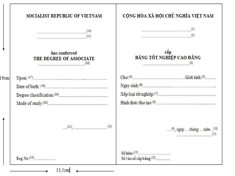 Thay mẫu bằng tốt nghiệp CĐ và TCCN