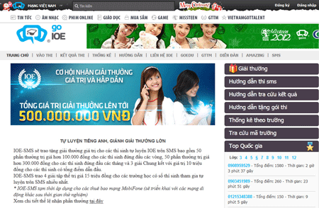 Thi Olympic tiếng Anh trên di động