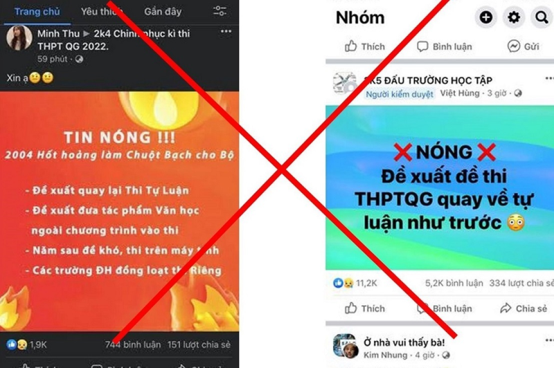 Thi tốt nghiệp THPT năm 2022 bằng hình thức tự luận là tin giả