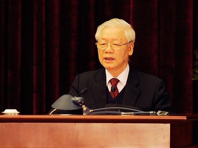 Tổng bí thư, Chủ tịch nước Nguyễn Phú Trọng phát biểu bế mạc Hội nghị T.Ư 15 	 /// ẢNH: GIA HÂN