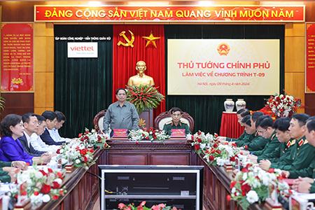 Thủ tướng Phạm Minh Chính làm việc với Viettel về chương trình T-09