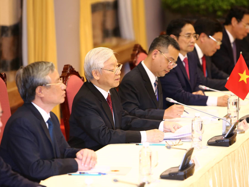 Tổng bí thư, Chủ tịch nước Nguyễn Phú Trọng đón Chủ tịch Kim Jong-un - ảnh 34