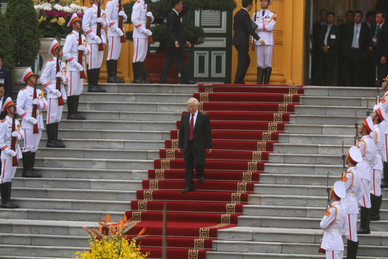 Tổng bí thư, Chủ tịch nước Nguyễn Phú Trọng đón Chủ tịch Kim Jong-un - ảnh 22