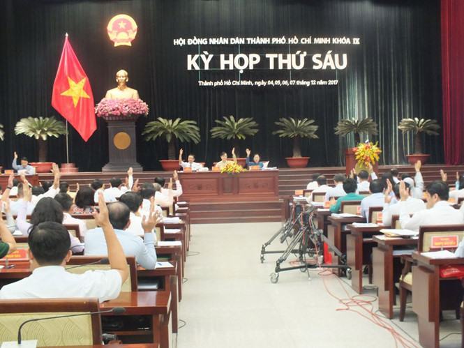 Các đại biểu biếu quyết thông qua các nghị quyết của HĐND  /// Ảnh: H.N