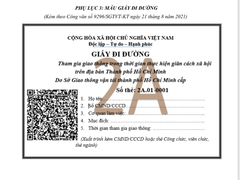 TPHCM sẽ cấp lại mẫu giấy đi đường cho người dân
