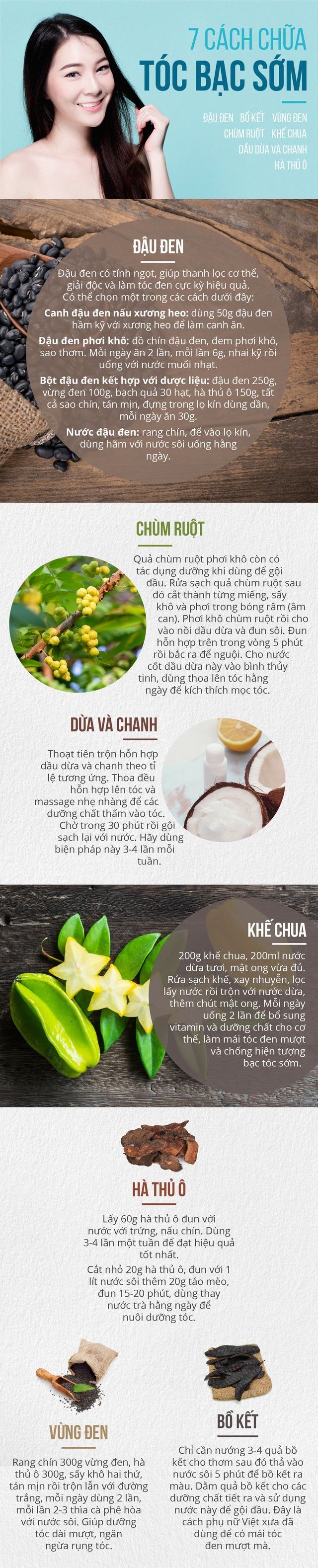 7 cách chữa tóc bạc sớm