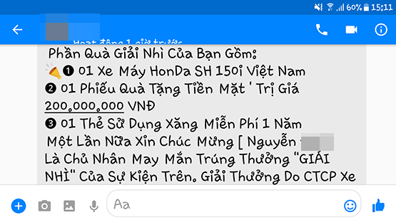 Tái diễn trò lừa trúng “quà khủng”