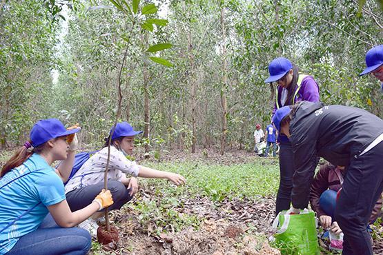 Sinh viên ĐH Hoa Sen trồng cây hưởng ứng ngày Môi trường thế giới