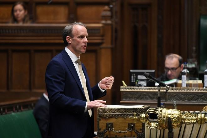 Ngoại trưởng Anh Dominic Raab phát biểu trước quốc hội ngày 20.7 /// Reuters