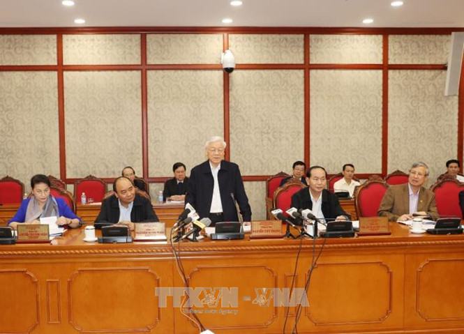 Bộ Chính trị làm việc với Thường vụ Thành ủy TP.HCM /// Ảnh: VGP