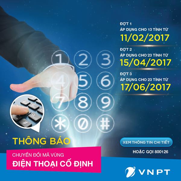 Từ 0 giờ ngày 15-4, đổi mã vùng điện thoại cố định đợt 2