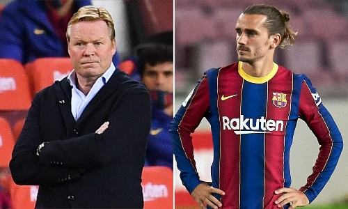 Tương lai Griezmann và Koeman ở Barcelona bị đe dọa