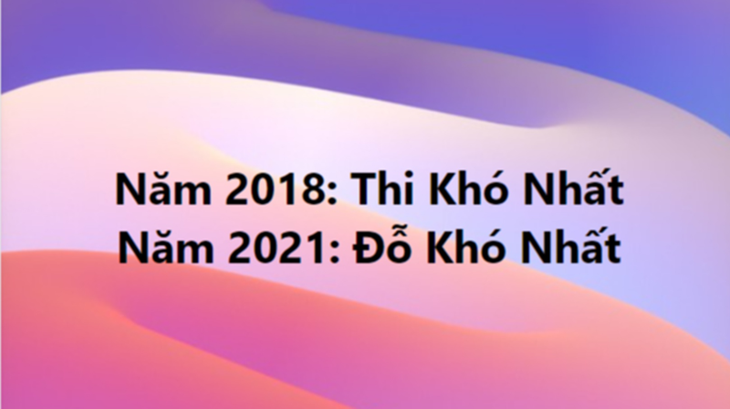 Theo nhận định của các thí sinh trên diễn đàn Cộng đồng sinh viên 2K3, năm 2018 là năm có đề thi khó nhất, còn năm 2021 là năm khó đỗ ĐH nhất /// Dương Quốc Lợi