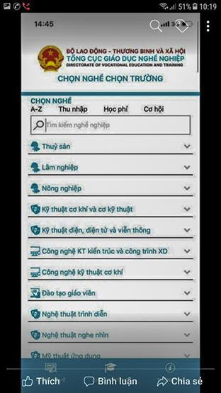 Nộp hồ sơ xét tuyển trường nghề qua Ứng dụng chọn nghề, chọn trường