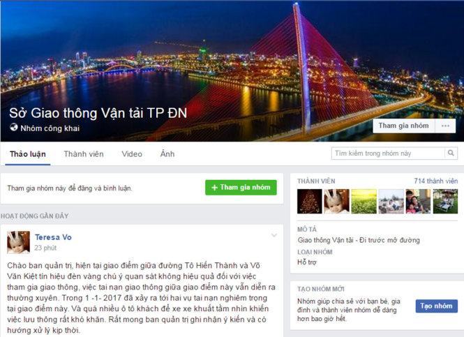 Sở GTVT Đà Nẵng lập facebook tiếp nhận phản ánh người dân