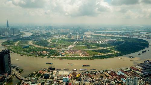 Khu đô thị mới Thủ Thiêm, quận 2, TP HCM là địa bàn sôi động thu hút nhà đầu tư châu Á. Ảnh: Quỳnh Trần