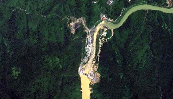 Ảnh vệ tinh VNRED Sat -1 của Việt Nam chụp Thủy điện Sông Bung (Quảng Nam) /// Ảnh Vast.vn